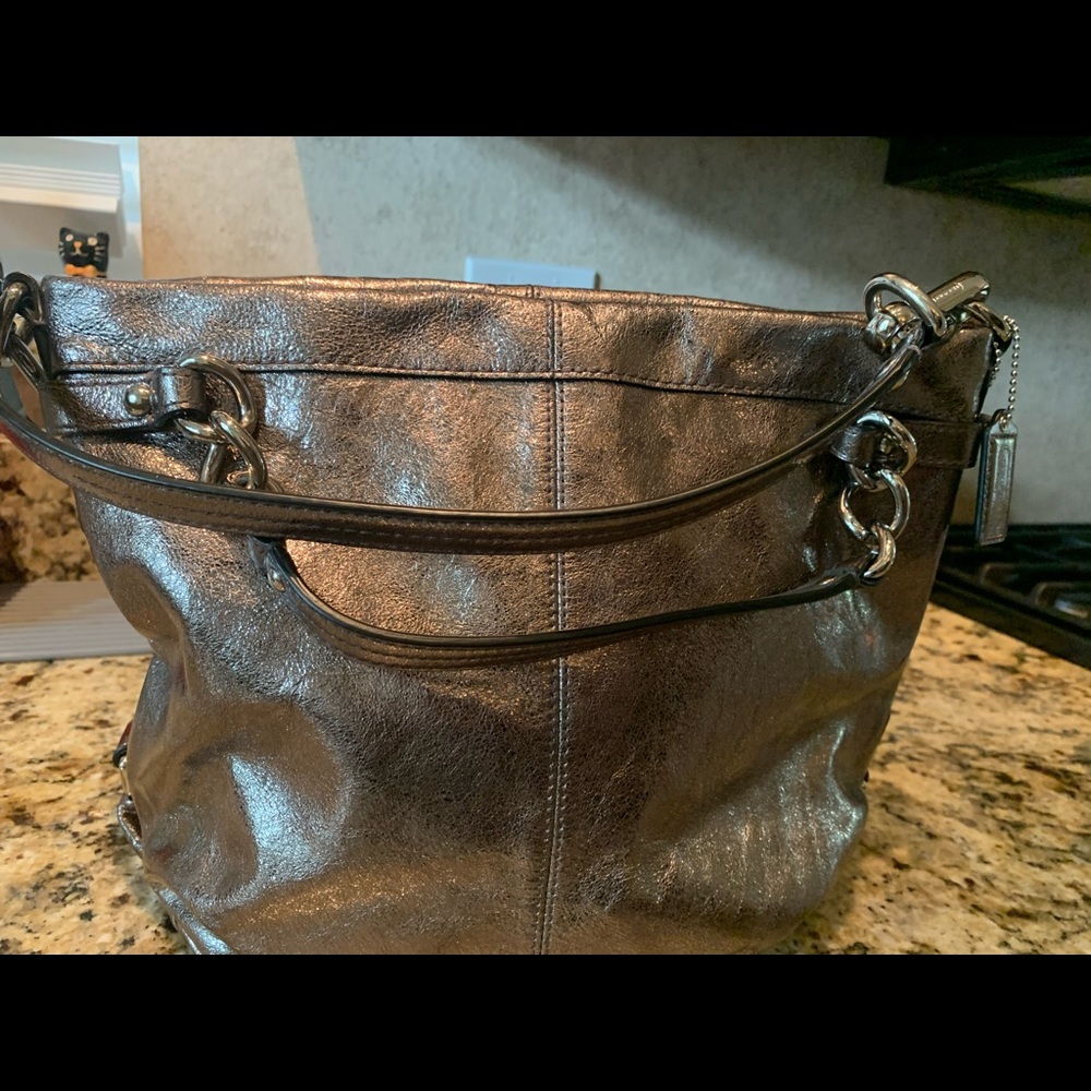 Coach bronze metallic purse
